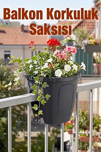 EFFE HOME Dekoratif Balkon Korkuluk Saksısı Oval 1 Adet