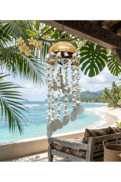 SultanofAura Hindistan cevizi Deniz Kabuklu Rüzgar çanı/ coconut rüzgar gülü