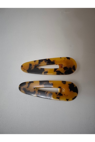 Nsk Textile Boutique Set of 2 Hair Clips – Patterned Acrylic Clips, Strong Ho...