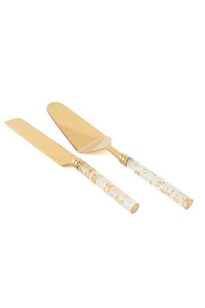 Mikasa Moor Gold Epoxy Cake Serving Set