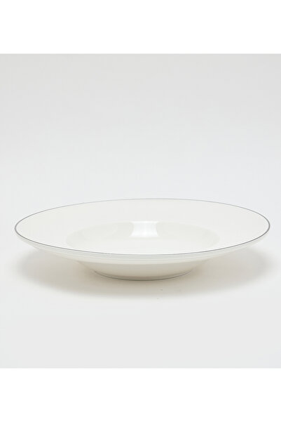 Sur La Table New Bone China 30x30cm White/Silver Pasta Bowls