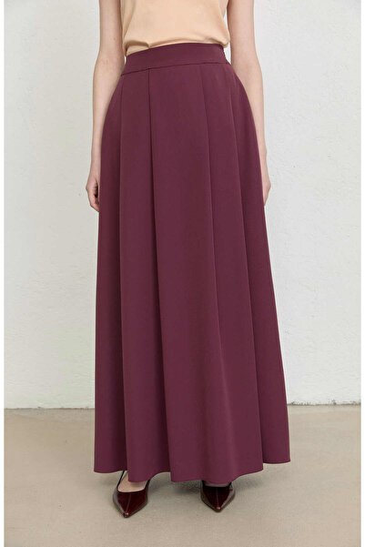 Double Mürdüm Çift Pile Etek