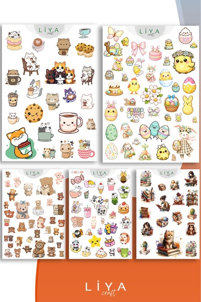 LiyaCraft 150 Piece Mixed Sticker Set |   Cute, Vintage, Kawaii Laptop, Notebook, Planner Labels