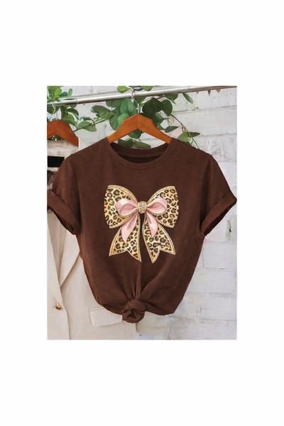 Gollinger Γυναικείο μπλουζάκι oversized με στάμπα λεοπάρ κορδέλας