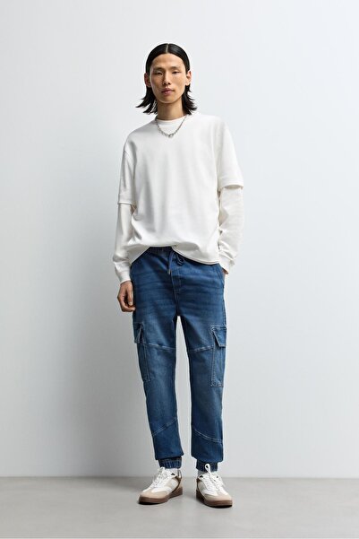 LEFTIES Pamuklu kargo jogger jean
