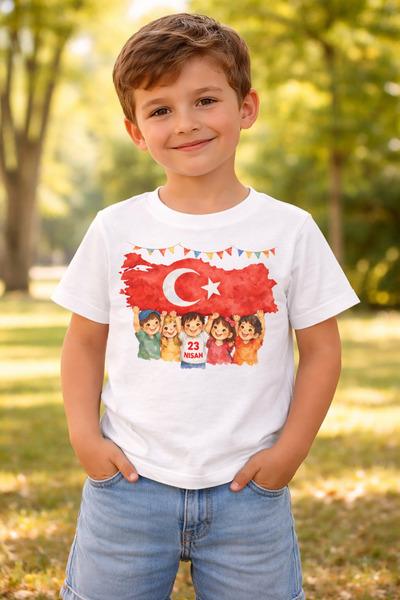 Tiny and Co تي شيرت أطفال مطبوع عليه تركيبيكيم مكتوب عليه 23 أبريل، مصنوع من ...
