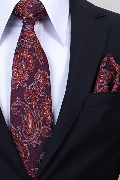 Esgue Χειροποίητο μαντήλι 8 εκ. με σχέδιο σάλιου, σε μπορντό κόκκινο χρώμα