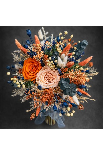 Eventistore Buchet de flori albastru-chihlimbar