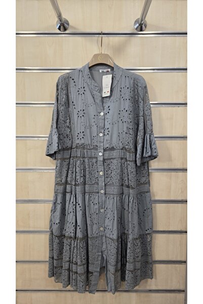 Park Moda Δαντελωτό βαμβακερό κοντό φόρεμα με επένδυση