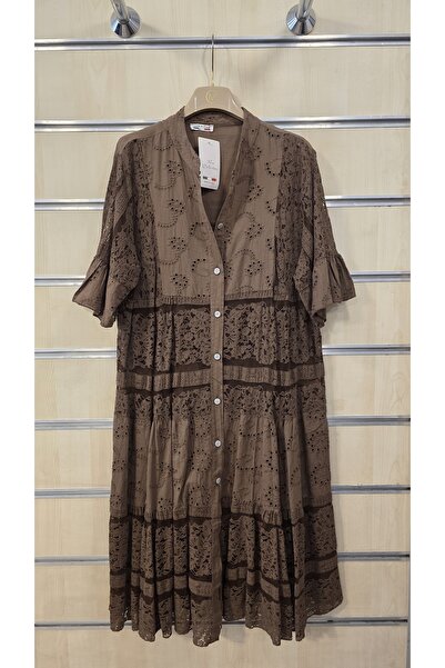 Park Moda Δαντελωτό βαμβακερό κοντό φόρεμα με επένδυση