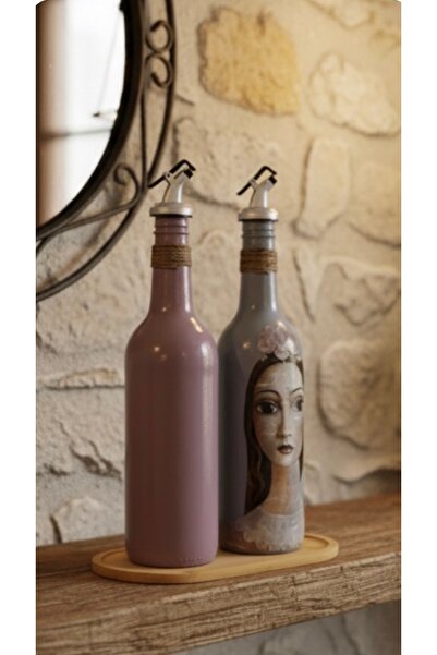 Rembox Artisan Glass Oil Pot Set of 2 750 ml |   Hand Painting, Rustic Kitche...