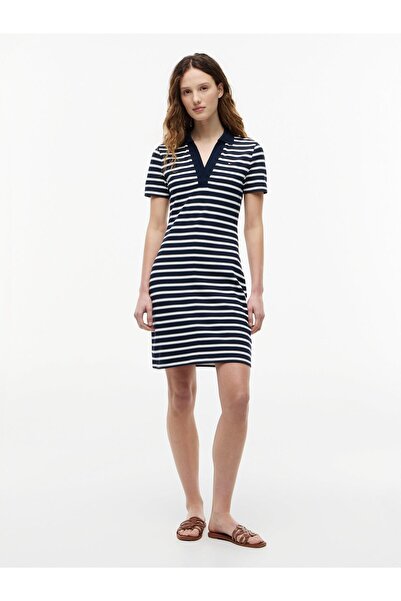 Tommy Hilfiger SLIM OPEN NK POLO DRESS SS