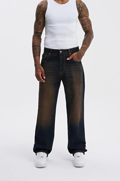 Machinist Men's Baggy Jeans with an Oversized Look – Coffee Black M
