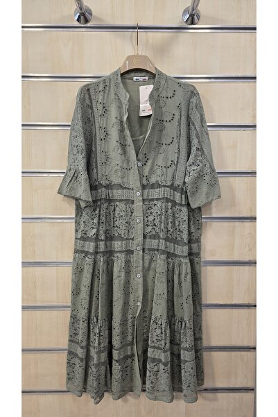 Park Moda Δαντελωτό βαμβακερό κοντό φόρεμα με επένδυση