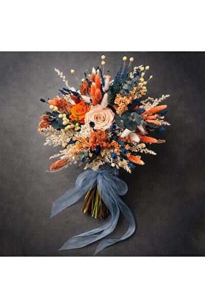 Eventistore Buchet de flori albastru-chihlimbar