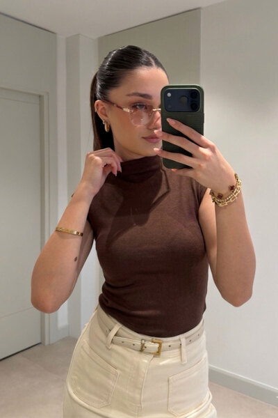 MAGARDE ΜΠΛΟΥΖΑ ΠΡΕΜΙΟΥΜ ΜΕ ΨΗΛΟ ΓΙΑΚΑ - Σκούρο Καφέ