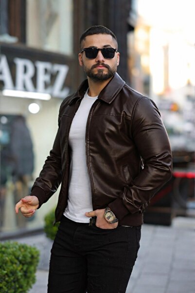 LUMAST Δερμάτινο μπουφάν υψηλής ποιότητας με γιακά από ριμπάναλ