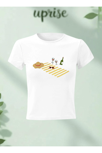 Vordevia Μπλουζάκι με στάμπα Beach Vibe από βαμβάκι και λύκρα