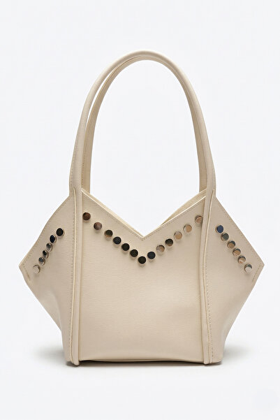 Fulla Moda Asymmetrical Faux Leather Handbag with Puppy Design