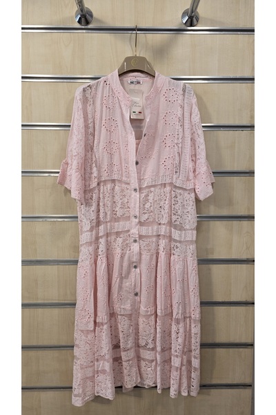 Park Moda Δαντελωτό βαμβακερό κοντό φόρεμα με επένδυση