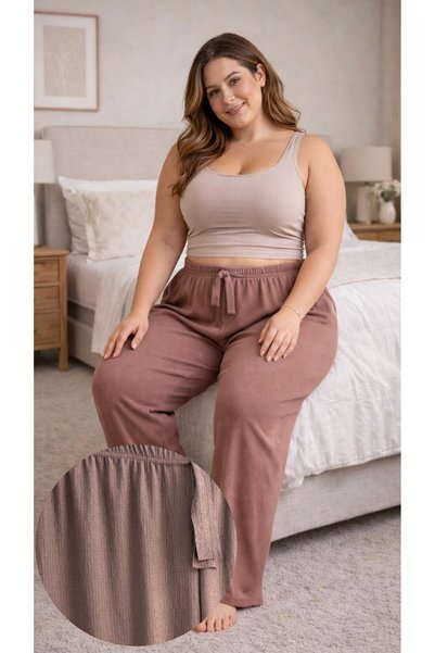 THEBEK Women's Bürümcük Pants – Light Fabric – Comfortable Fit – Oversized – Relaxed Fit