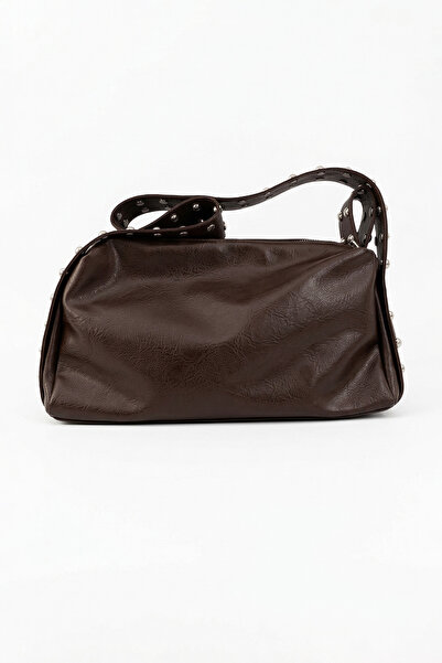 Fulla Moda حقيبة يد من الجلد الصناعي مع تفاصيل مرصعة بالفضة