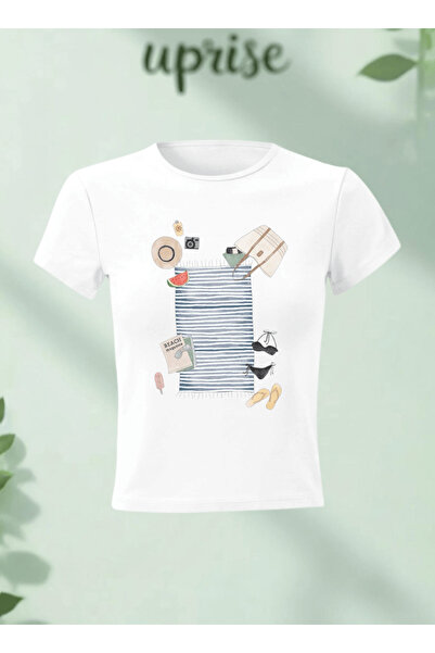 Vordevia Μπλουζάκι με στάμπα Beach Vibe από βαμβάκι και λύκρα