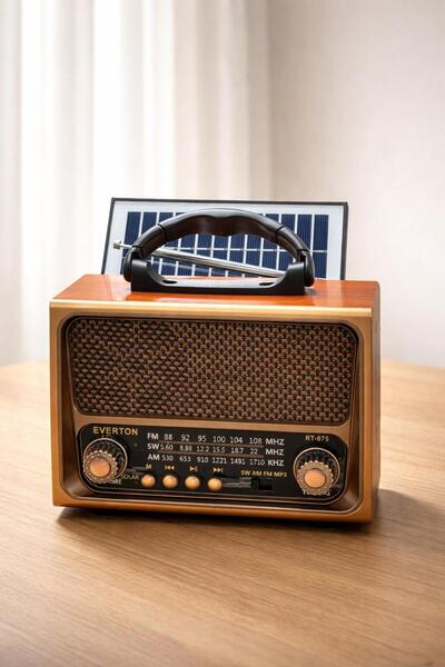 BLOMSTER Everton RT-675B Retro Tasarımlı FM/AM/SW 3 Bant Radyo, Bluetooth Hop...