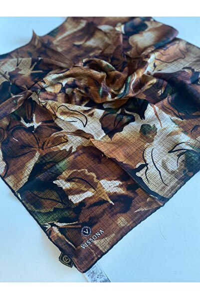 Vissona Tivil Silk Scarf 50787 - 0019 - 0034 Salmon Mint Green Abstract Pattern