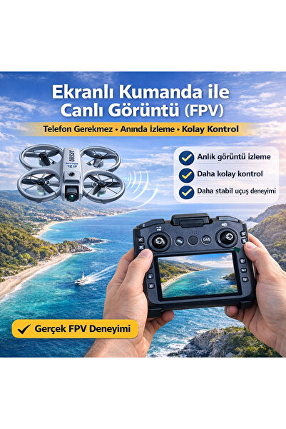 Aırstorr Aircraft T21P Drone Çift Kamera 1080P HD Ekranlı Kumanda Brushless M...