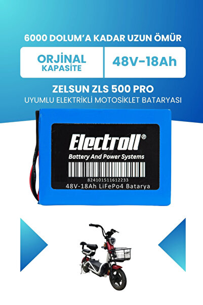 ELECTROLL Zelsun ZLS 500 Pro Batarya (Standart Kapasite) LiFePO4 48V 18Ah Ele...