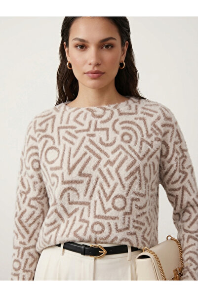 Neden Tekstil Γυναικείο πουλόβερ από μαλακό πλεκτό με γεωμετρικά σχέδια