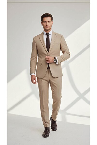 Plus Scorpion Costum pentru bărbați, slim fit, cu micro-model, cu 2 nasturi, ...