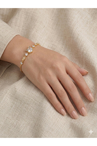 OEM Ρυθμιζόμενο χρυσό γυναικείο βραχιόλι με κρύσταλλα και κρεμαστά σχέδια πατ...