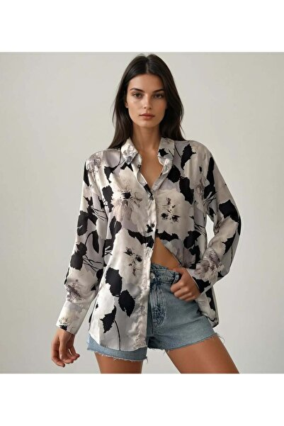 ALMİLA MODA SATEN DESENLİ GÖMLEK
