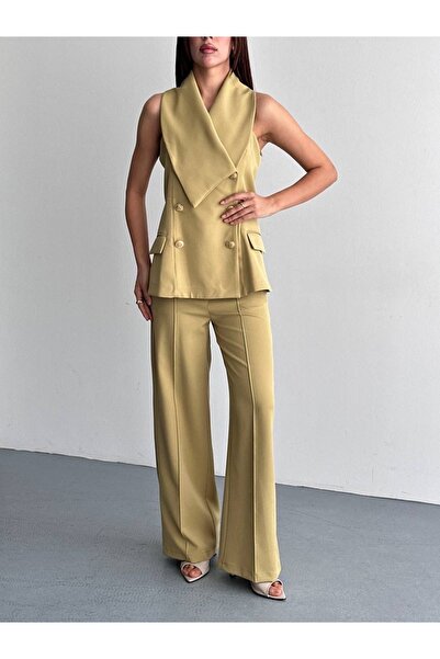 Ekim Store Σετ διπλού μπλέιζερ με χρυσά κουμπιά