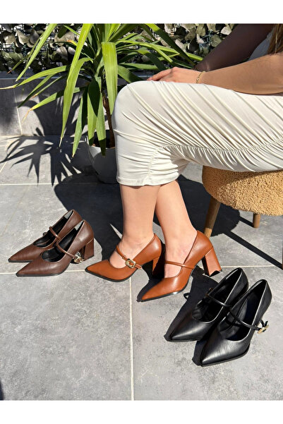 ARMÜZ Nıvra Μαύρα δερμάτινα παπούτσια με τακούνι