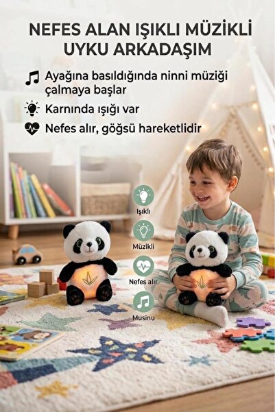 Tıfıl Toys Nefes Alan Işıklı ve Müzikli Panda Uyku Arkadaşım Ritmik Hareketli...