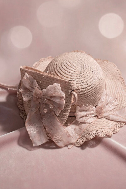 Mollycrush Σετ δώρου για κορίτσια: Ροζ ψάθινο καπέλο και τσάντα |   Καλοκαιρι...