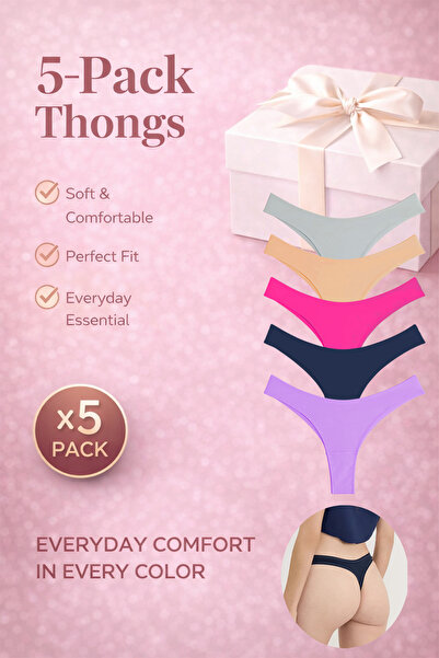 Yohannes Club Γυναικεία, βαμβακερά βασικά εσώρουχα στρινγκ, συσκευασία 5 τεμα...