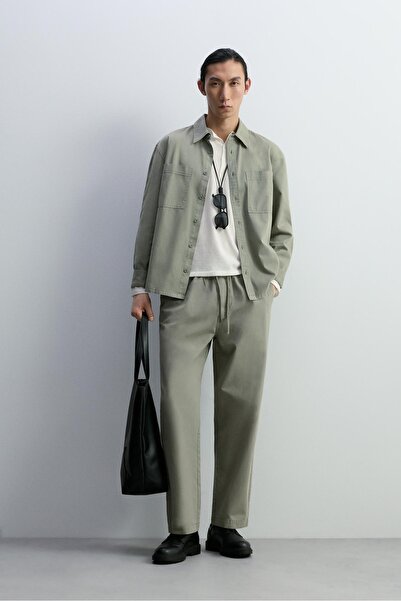 LEFTIES Relaxed fitilli kumaş jogger pantolon