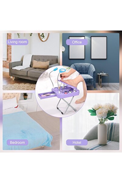 Salon System مسند قدم للبديكير قابل للتعديل مع إضاءة LED ومروحة