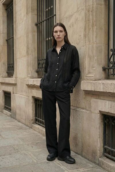 Hiccup MY FASHION Μακρυμάνικο πουκάμισο με υφή και κουμπιά