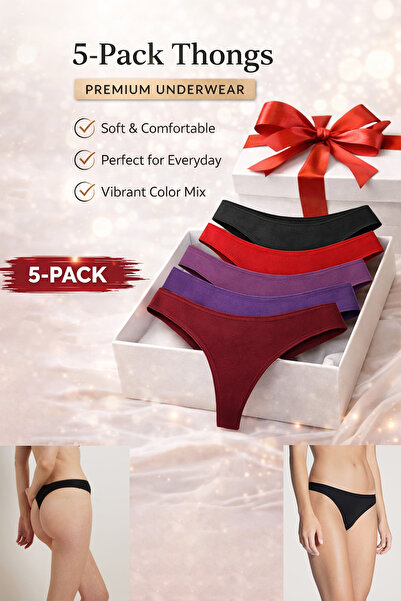 Yohannes Club Γυναικεία, βαμβακερά βασικά σλιπ τάνγκα, συσκευασία 5 τεμαχίων,...