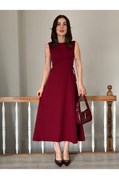 YK FASHION Bağlama Detaylı Klasik Model Elbise