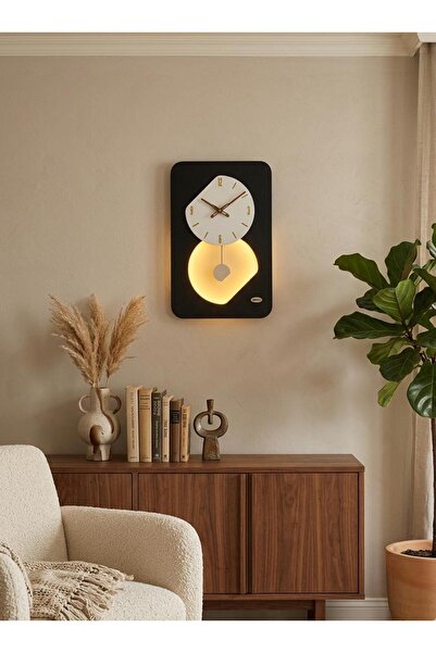 SERENGETI ART NAİROBİ LEDLİ AHŞAP SALON DUVAR SAATİ QUARTZ ULTRA SESSİZ MEKAN...