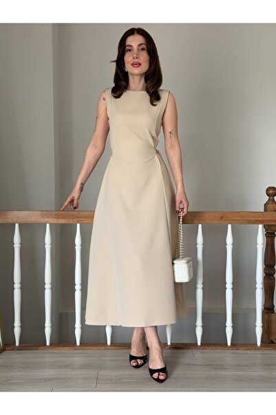 YK FASHION Bağlama Detaylı Klasik Model Elbise