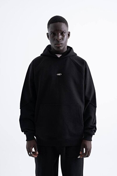 Machinist Hanorac supradimensionat premium streetwear pentru bărbați – Negru M