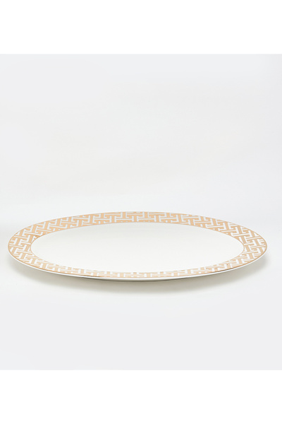 Sur La Table New Bone China 35x2cm White/Gold Platter