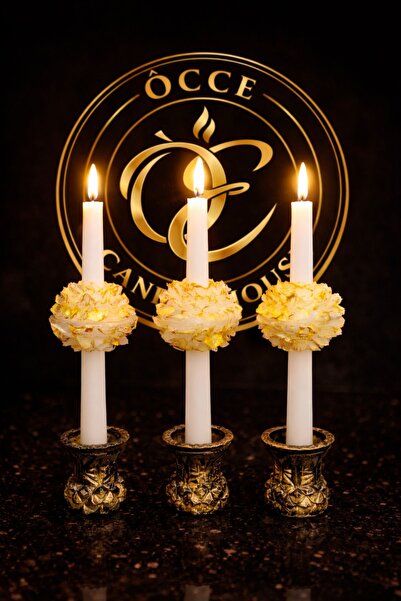 OCCE CANDLE HOUSE TAŞ ŞAMDANLIK 3 ADET (SADECE ŞAMDANLIK MUMLAR DAHİL DEĞİLDİR)